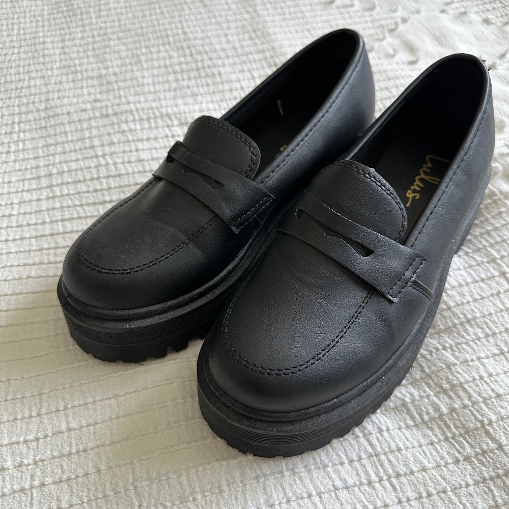 Maysie Black Flatform Loafers Lulus